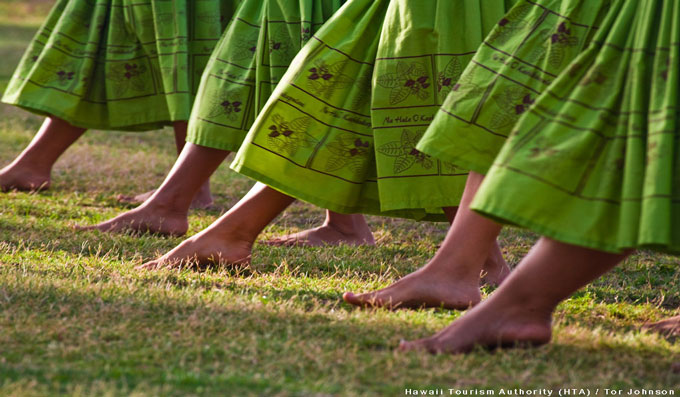 Footwork of Hula Dancers